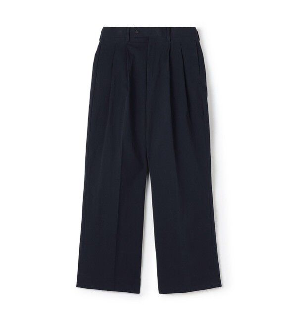 TOMORROWLAND MENS「コットンナイロンツイル 2タックワイドストレートパンツ」|スラックス|69 ネイビー