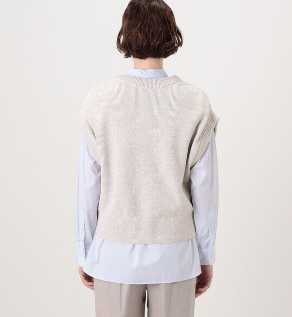 GALERIE VIE「フィッシャーマンズリブ クルーネックベスト」|ベスト・ジレ|