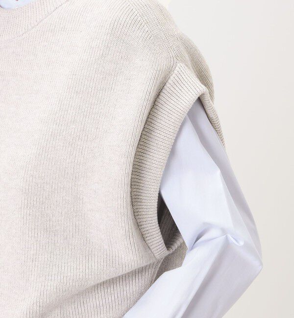 GALERIE VIE「フィッシャーマンズリブ クルーネックベスト」|ベスト・ジレ|