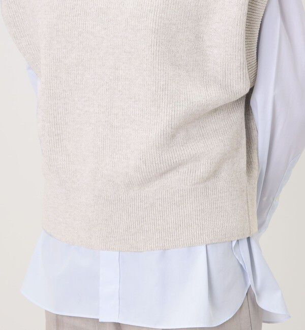 GALERIE VIE「フィッシャーマンズリブ クルーネックベスト」|ベスト・ジレ|