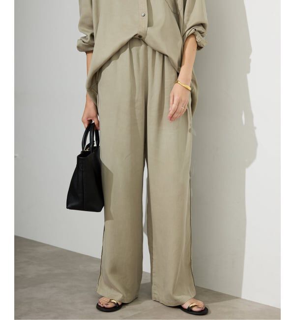 SLOBE IENA「《セットアップ対応可》製品染めイージーパンツ」|その他|カーキ