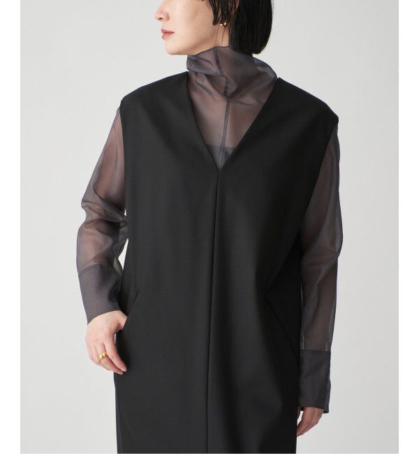 VERMEIL par iena「オーガンジーハイネックブラウス」|シャツ・ブラウス|グレー