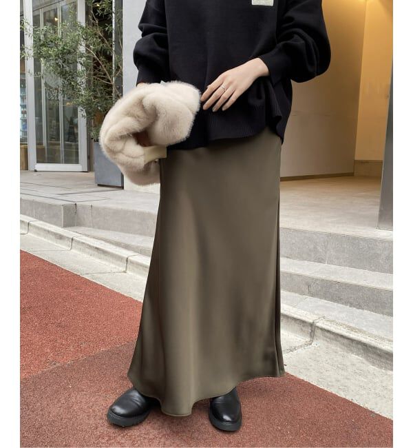 SLOBE IENA「サテンナロースカート」|スカート|