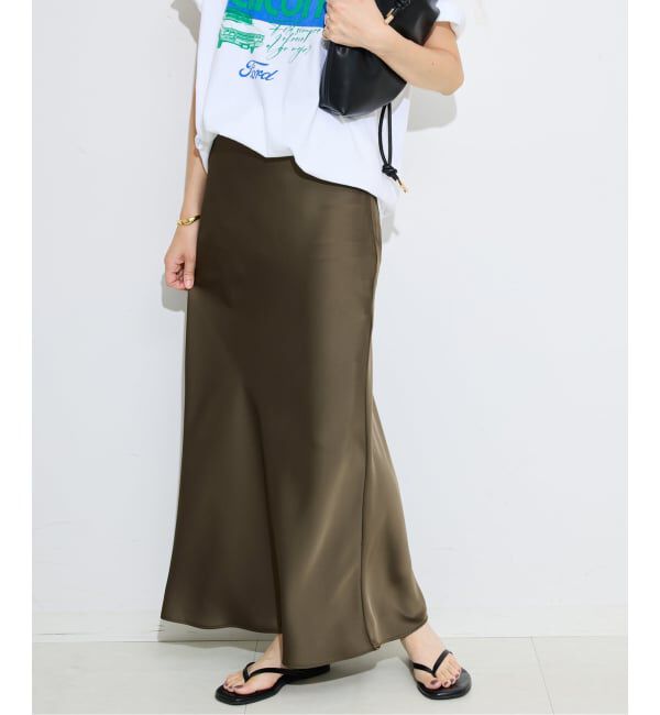 SLOBE IENA「サテンナロースカート」|スカート|