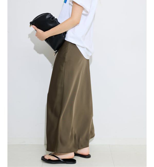 SLOBE IENA「サテンナロースカート」|スカート|