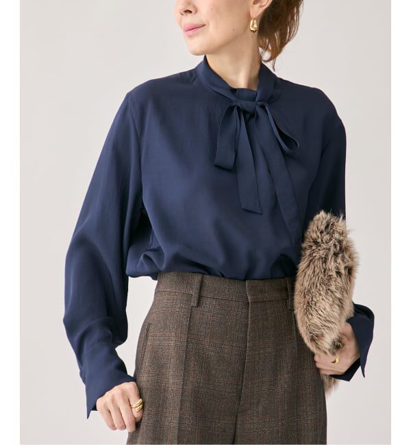 VERMEIL par iena「ヴィンテージブライトツイルボウタイブラウス」|シャツ・ブラウス|