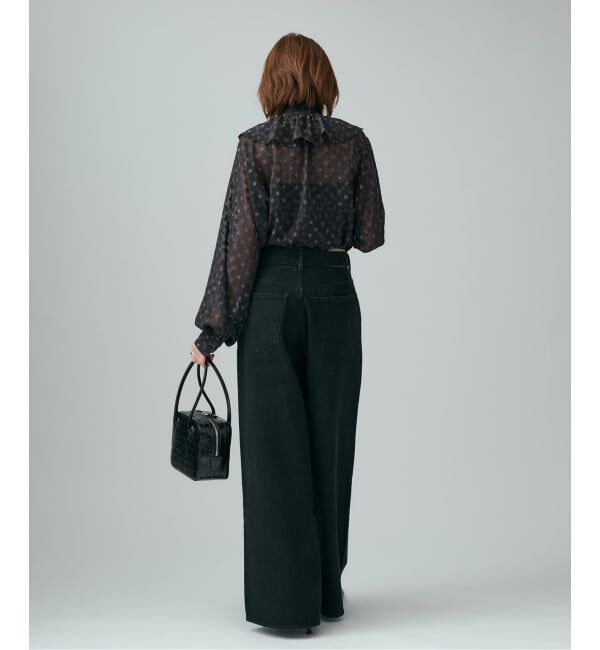 VERMEIL par iena「《一部店舗限定》ドットジャガードプリントフリルブラウス」|シャツ・ブラウス|