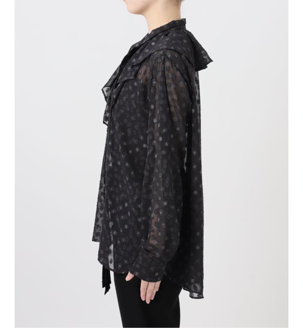 VERMEIL par iena「《一部店舗限定》ドットジャガードプリントフリルブラウス」|シャツ・ブラウス|