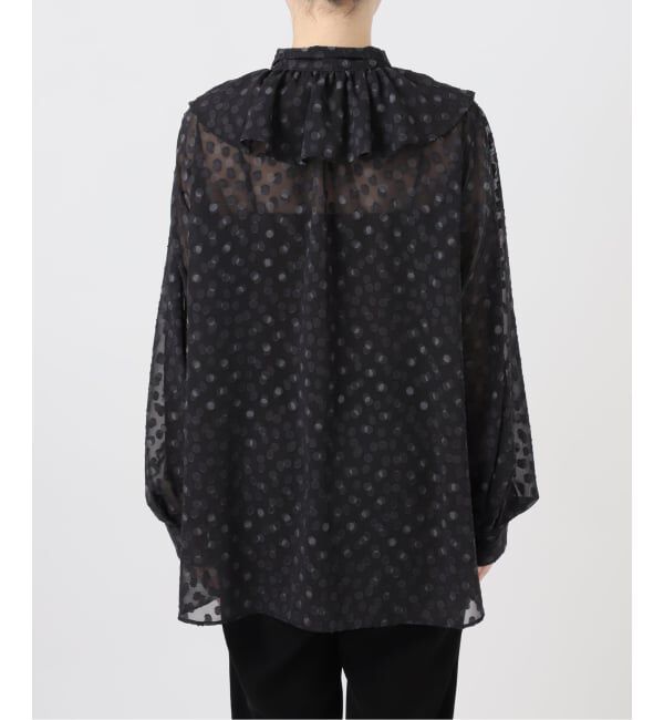 VERMEIL par iena「《一部店舗限定》ドットジャガードプリントフリルブラウス」|シャツ・ブラウス|