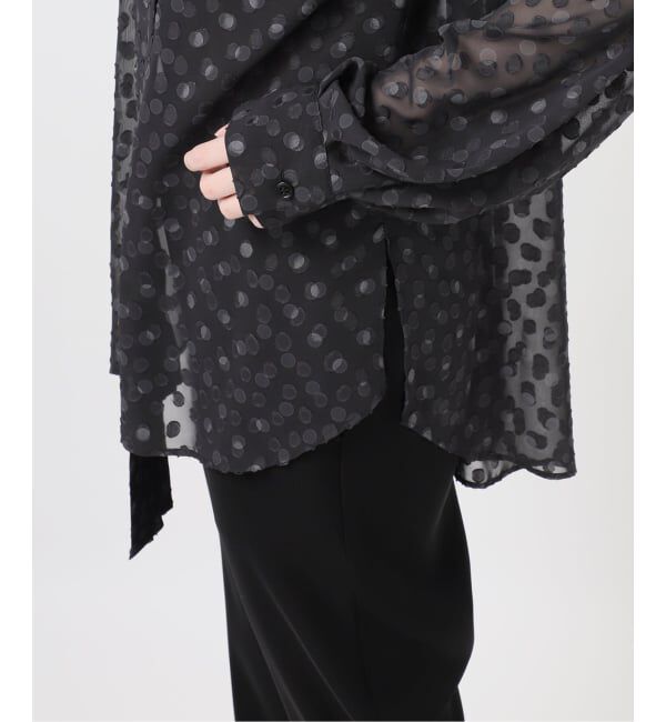 VERMEIL par iena「《一部店舗限定》ドットジャガードプリントフリルブラウス」|シャツ・ブラウス|
