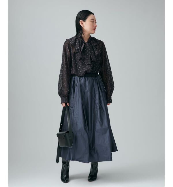 VERMEIL par iena「《一部店舗限定》ドットジャガードプリントフリルブラウス」|シャツ・ブラウス|