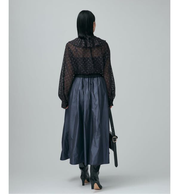 VERMEIL par iena「《一部店舗限定》ドットジャガードプリントフリルブラウス」|シャツ・ブラウス|