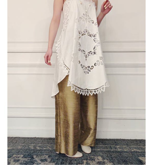 IENA LA BOUCLE「TOURNON /トゥルノン ハンドウーブン シルクイージーパンツ 26SSPT021」|その他|ベージュ