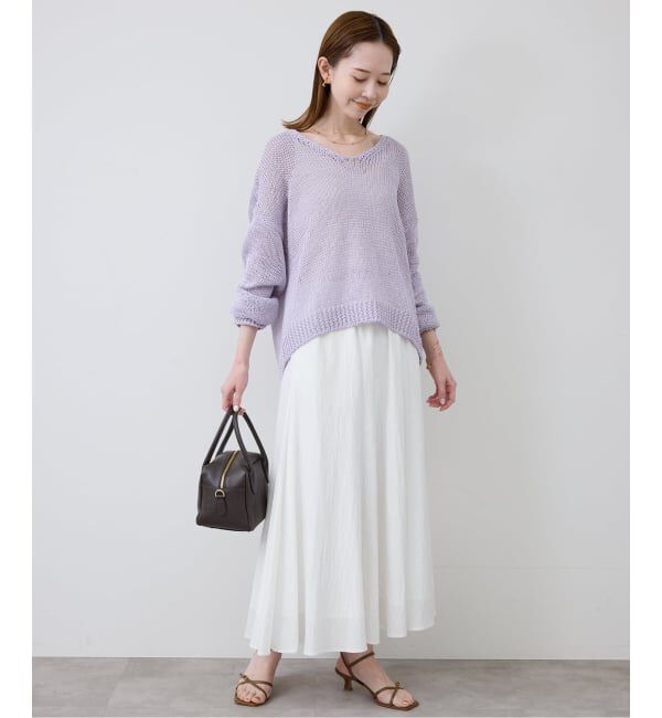 SLOBE IENA「《WEB限定/追加予約》ナイロンワッシャー切り替えギャザースカート」|スカート|