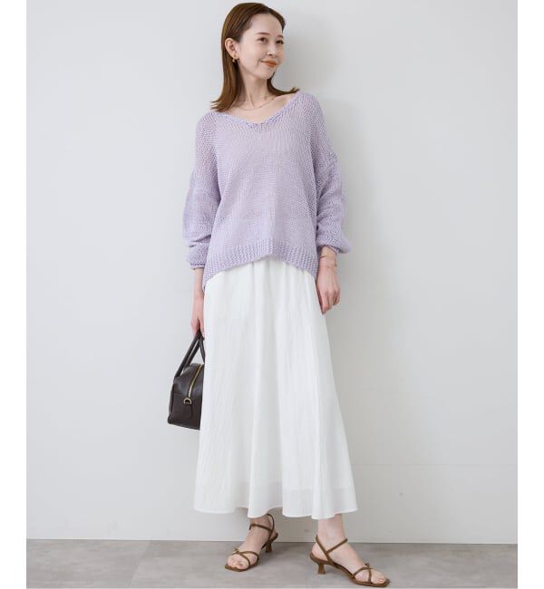 SLOBE IENA「《WEB限定/追加予約》ナイロンワッシャー切り替えギャザースカート」|スカート|