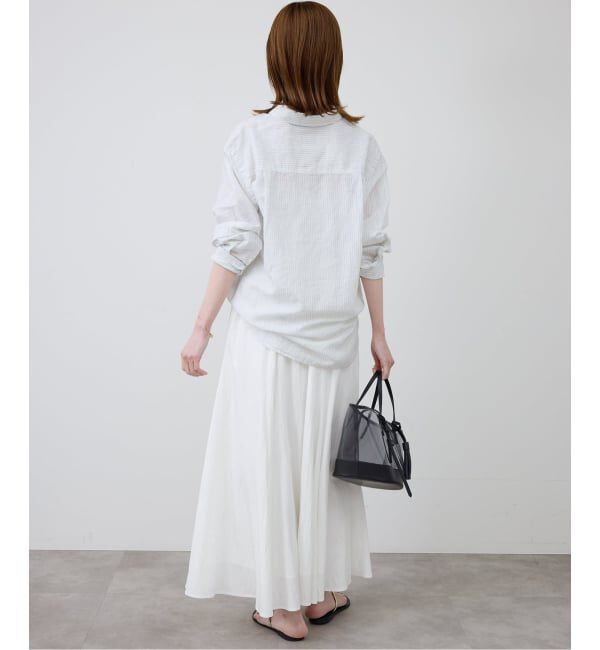 SLOBE IENA「《WEB限定/追加予約》ナイロンワッシャー切り替えギャザースカート」|スカート|