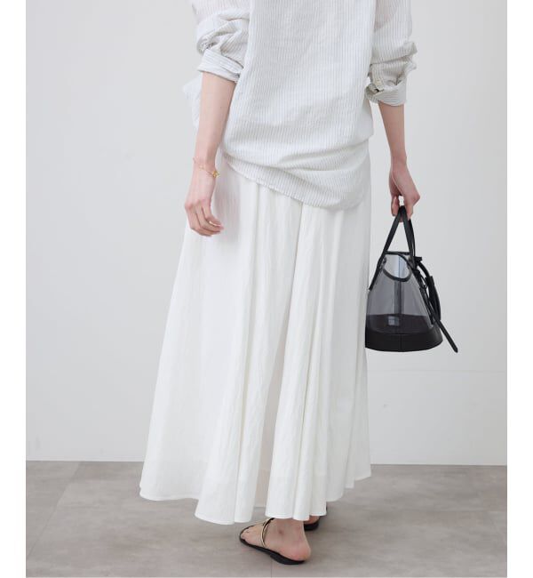 SLOBE IENA「《WEB限定/追加予約》ナイロンワッシャー切り替えギャザースカート」|スカート|