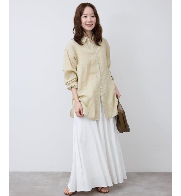 SLOBE IENA「《WEB限定/追加予約》ナイロンワッシャー切り替えギャザースカート」|スカート|