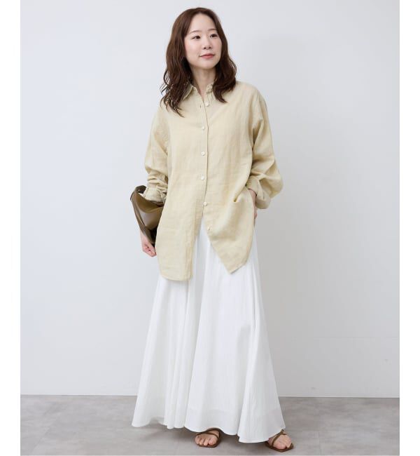 SLOBE IENA「《WEB限定/追加予約》ナイロンワッシャー切り替えギャザースカート」|スカート|