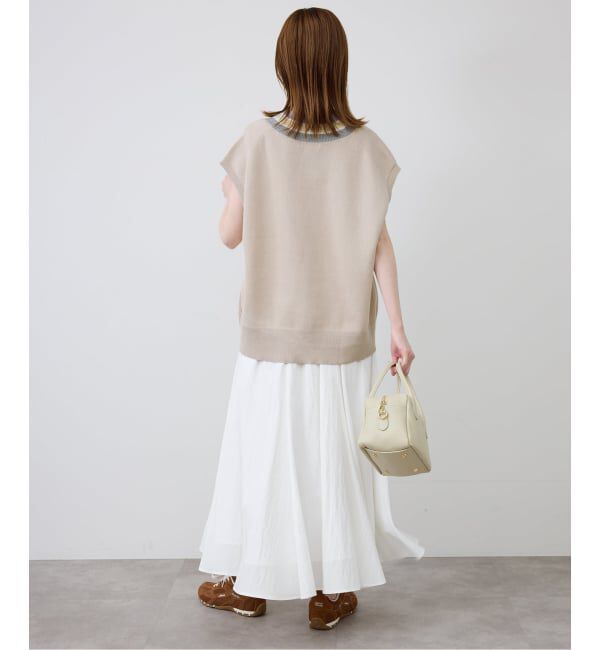 SLOBE IENA「《WEB限定/追加予約》ナイロンワッシャー切り替えギャザースカート」|スカート|