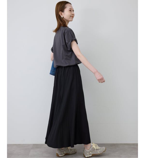 SLOBE IENA「《WEB限定/追加予約》ナイロンワッシャー切り替えギャザースカート」|スカート|