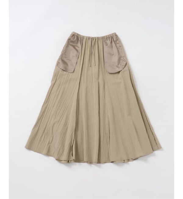 SLOBE IENA「《WEB限定/追加予約》ナイロンワッシャー切り替えギャザースカート」|スカート|