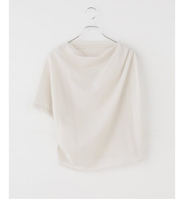 IENA LA BOUCLE「HAKUJI ハクジ crape jersey asym Tシャツ H232617」|Tシャツ・カットソー|サックスブルー