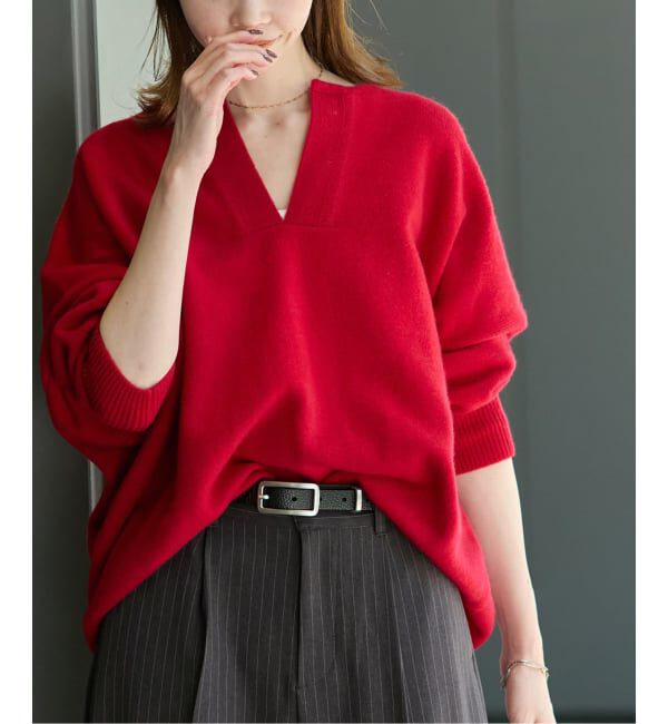 JOURNAL STANDARD「《WEB限定追加2》MUSIC カフタンプルオーバー」|ニット・セーター|レッド