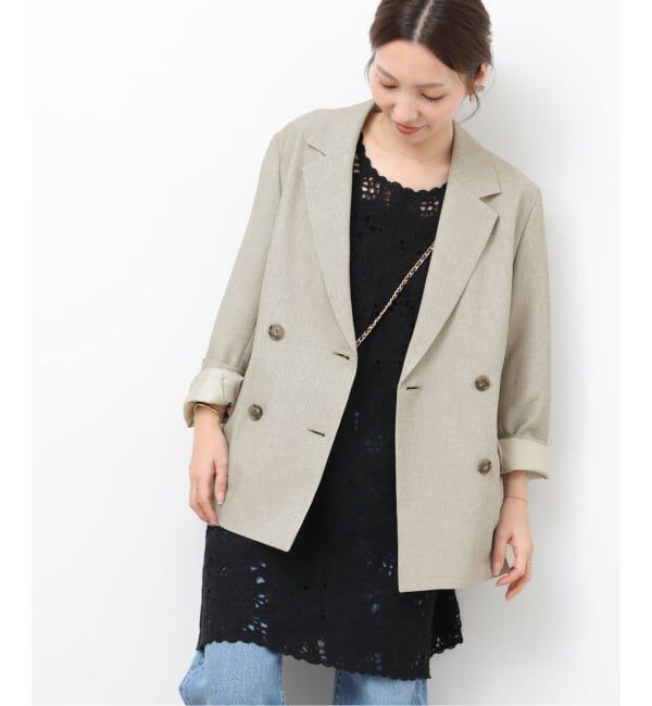 JOURNAL STANDARD relume「［26SS新作 / 防シワ］メランジドビーダブルジャケット」|テーラードジャケット|ベージュ