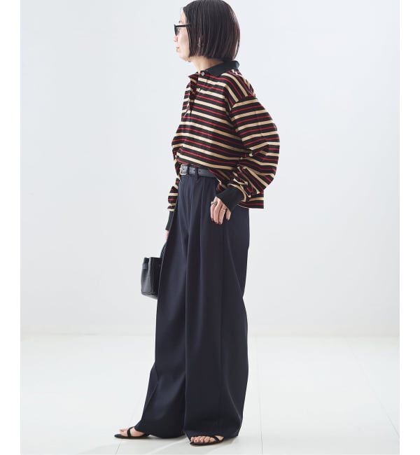 journal standard L'essage「マルチボーダーロングスリーブポロシャツ」|Tシャツ・カットソー|