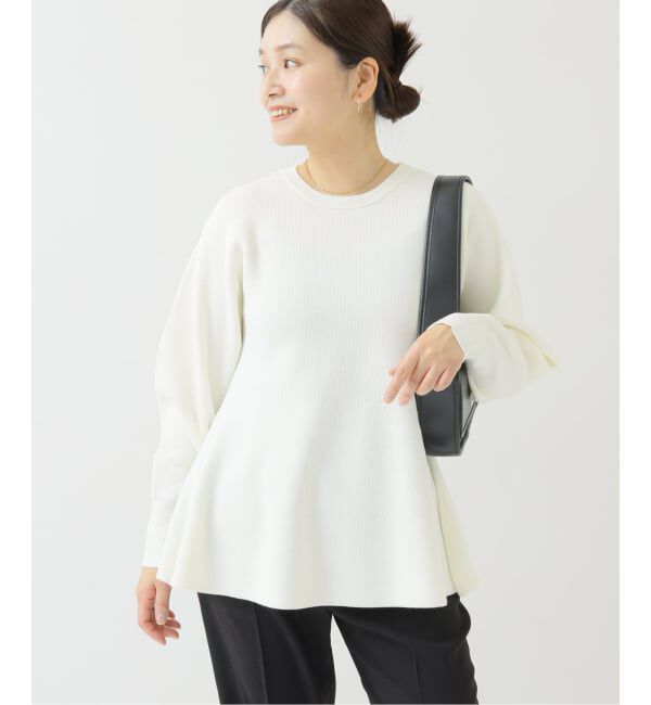 JOURNAL STANDARD「ウォッシャブルペプラムプルオーバー」|ニット・セーター|ホワイト