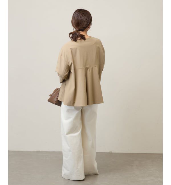JOURNAL STANDARD「リネンナイロンストレッチフレアジャケット」|ノーカラージャケット|