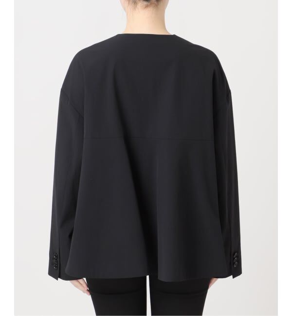 JOURNAL STANDARD「リネンナイロンストレッチフレアジャケット」|ノーカラージャケット|