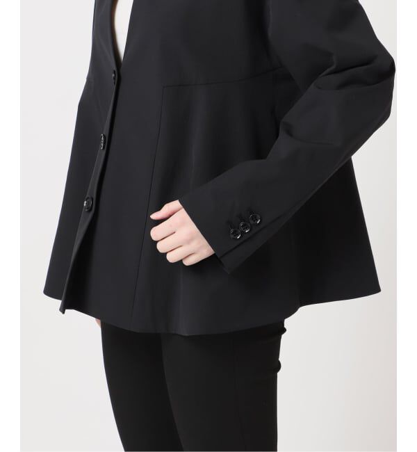 JOURNAL STANDARD「リネンナイロンストレッチフレアジャケット」|ノーカラージャケット|