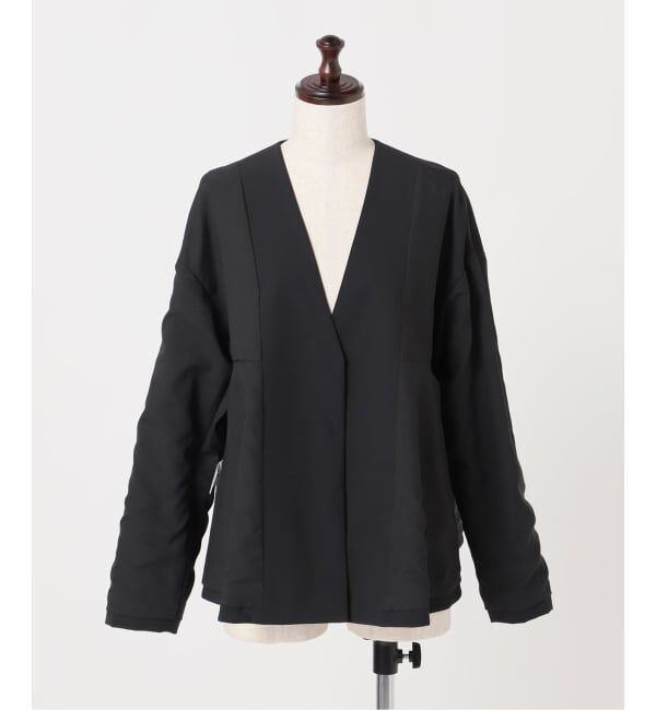 JOURNAL STANDARD「リネンナイロンストレッチフレアジャケット」|ノーカラージャケット|