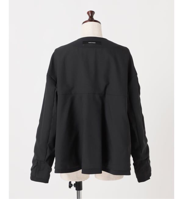 JOURNAL STANDARD「リネンナイロンストレッチフレアジャケット」|ノーカラージャケット|