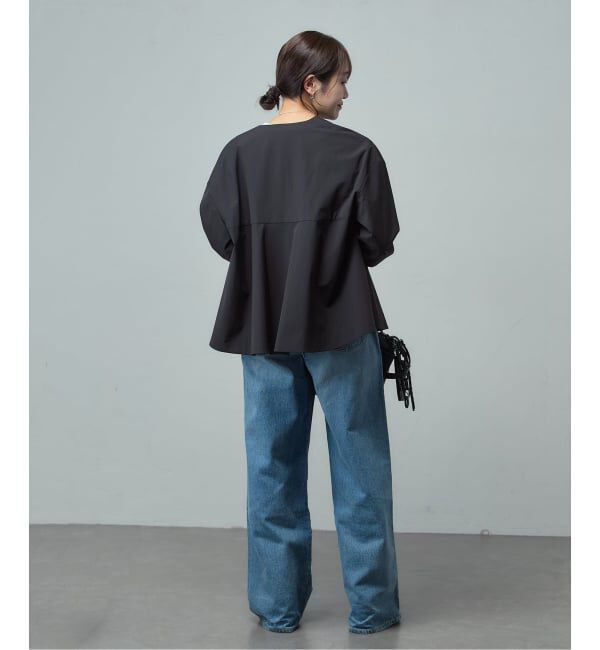 JOURNAL STANDARD「リネンナイロンストレッチフレアジャケット」|ノーカラージャケット|