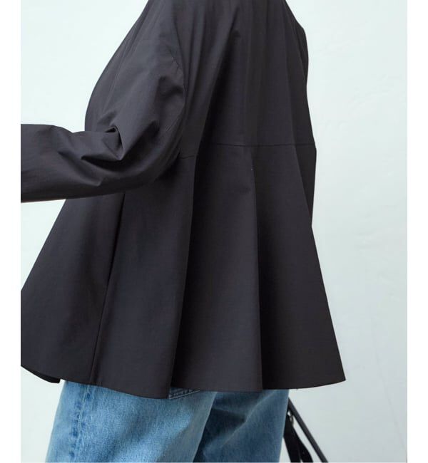 JOURNAL STANDARD「リネンナイロンストレッチフレアジャケット」|ノーカラージャケット|