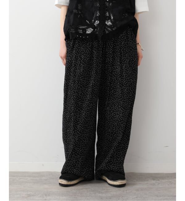 journal standard luxe「《予約》ドットプリントフロントタックパンツ」|その他|ブラック