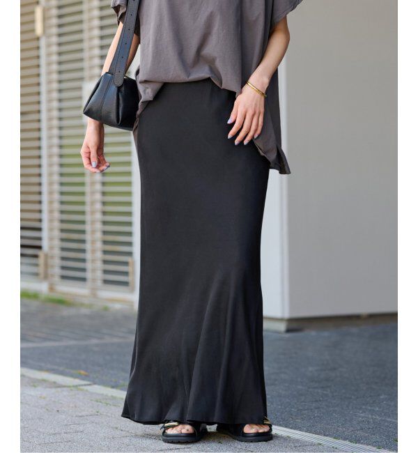 FRAMeWORK「≪追加≫キュプラバイアスサテンロングスカート」|スカート|