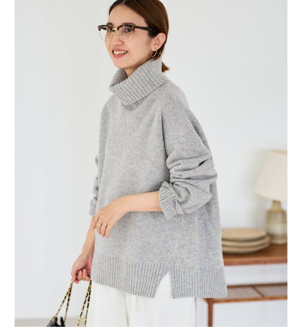 FRAMeWORK「≪WEB先行追加≫AQUA タートルプルオーバー」|ニット・セーター|グレーB