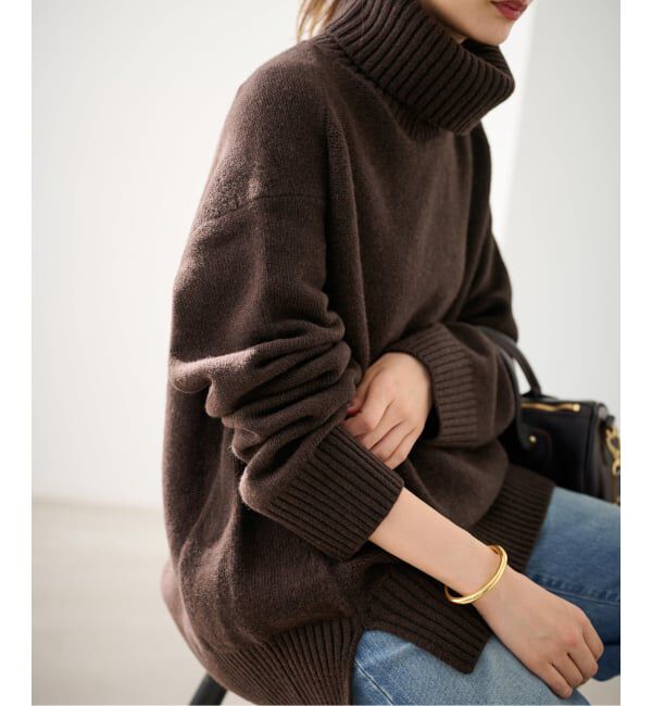 FRAMeWORK「≪WEB先行追加≫AQUA タートルプルオーバー」|ニット・セーター|ブラウン B