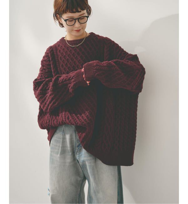 Spick and Span「Higuchi*Sアラン柄ルーズニット」|ニット・セーター|