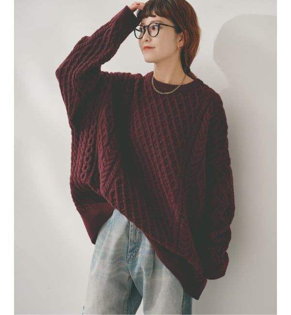 Spick and Span「Higuchi*Sアラン柄ルーズニット」|ニット・セーター|