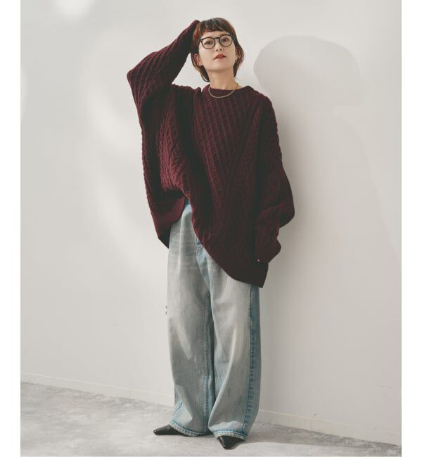 Spick and Span「Higuchi*Sアラン柄ルーズニット」|ニット・セーター|