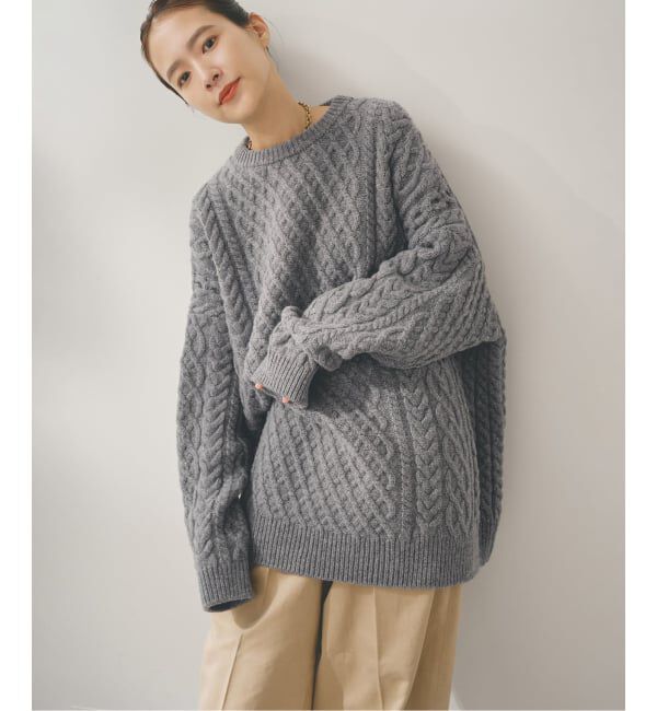 Spick and Span「Higuchi*Sアラン柄ルーズニット」|ニット・セーター|