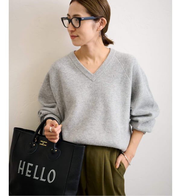 FRAMeWORK「≪WEB限定 / 追加≫AQUA Vネックプルオーバー」|ニット・セーター|