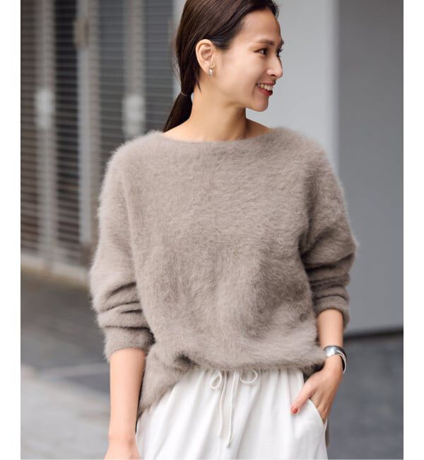 FRAMeWORK「≪追加≫FOX/CASHMERE ボートネック プルオーバー2」|ニット・セーター|ブラウン D