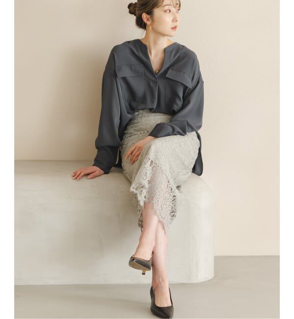 NOBLE「《追加・WEB限定カラー》ワークディテールドレープシャツ」|シャツ・ブラウス|