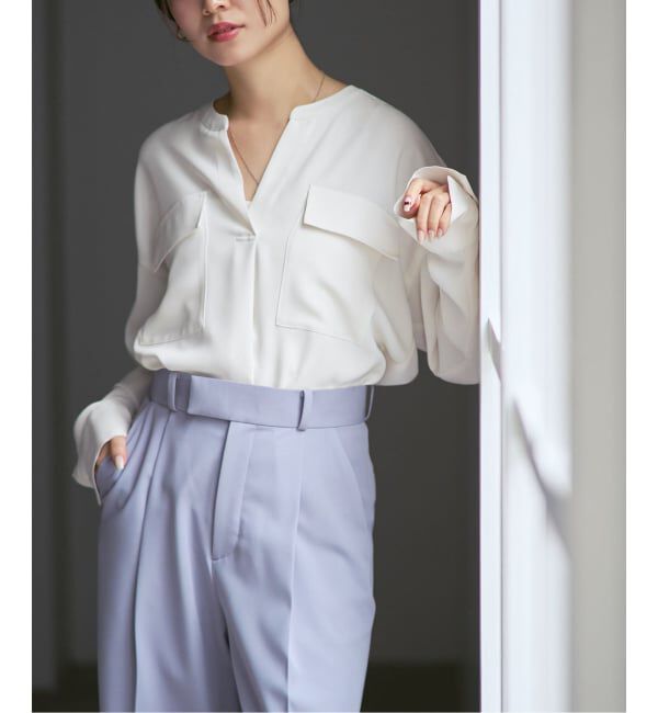 NOBLE「《追加・WEB限定カラー》ワークディテールドレープシャツ」|シャツ・ブラウス|